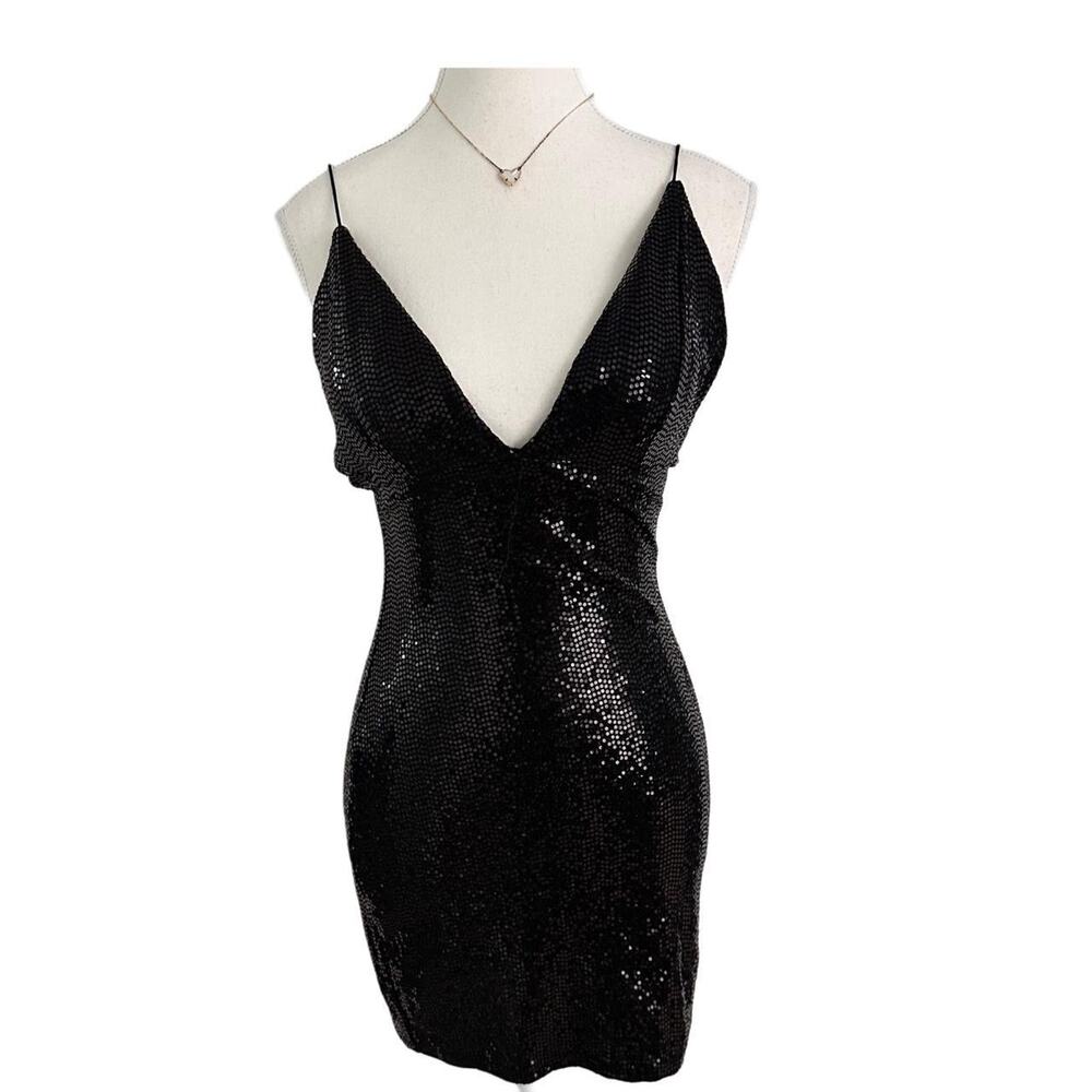 Better Be Black Sequin Going Out Dress